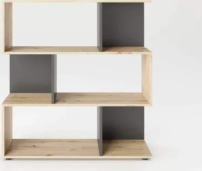 Produktbild von Shelfy - Bücherregal, Büroregal, Raumteiler mit 6 Fächern, asymmetrische Aufteilung
