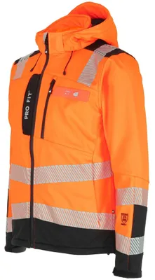 Warnschutz Softshelljacke,neonorange/schwarz XXL