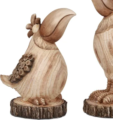 Produktbild von Dekofigur Vogel HOLZOPTIK H. 38cm braun aus Kunststein Formano Garten WA