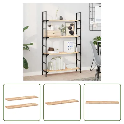 Zdjęcie produktu dla The Living Store Półki wiszące 2 szt. 80x20x2 cm lite drewno akacjowe nieobrobione