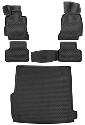 Produktbild von Gummi Kofferraumwanne + Fußmatten Set für Mercedes E-Klasse S213, Bj. 2016-