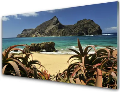 Produktbild von Acrylglasbilder 100x50 Wandbild Druck Strand Meer Felsen Landschaft