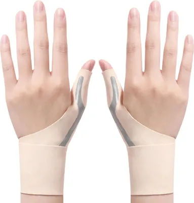 Produktbild von 2 Stück Hand und Daumenorthese, Gelenkstütze, Handgelenkorthese, Daumenorthese, Anti-Verstauchung, leichte Kompression, unisex