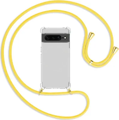 Produktbild von Handykette Backcover-Schutzhülle mit Band (Metall goldfarben) für Google Pixel 7 Pro - gelb