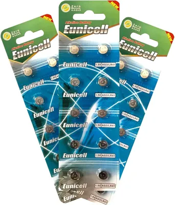 Immagine prodotto di Pile a bottone AG3, LR41, 1,5 V, 10 mAh, confezione da 30 pezzi, per elettronica