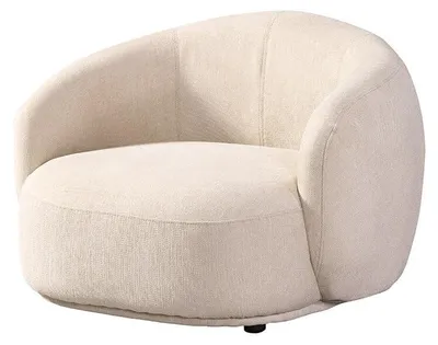 Produktbild von HOME DELUXE Sessel CASARA Webstoff Beige - 99 x 104 x 72 cm I Runder Sessel, Wohnzimmer, Sessel Abgerundeter
