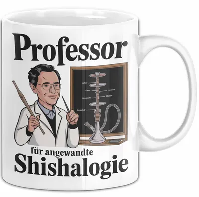 Produktbild von Shisha Liebhaber Tasse Professor Für Angewandten Shishalogie (Weiß)