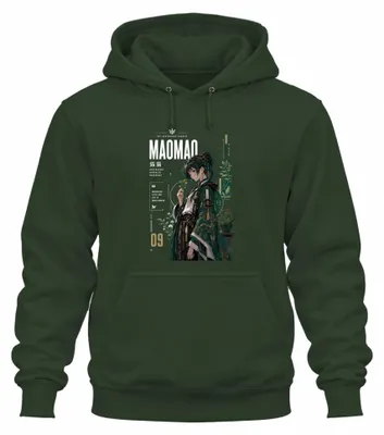 Immagine prodotto di Felpa con cappuccio "Maomao Apothecary Japan Y2K Kusuriya no Hitorigoto", colore verde bottiglia, taglia M