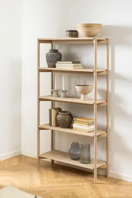 Productafbeelding van Boekenkast Ronna Eikenfineer Wit 160cm - Giga Living