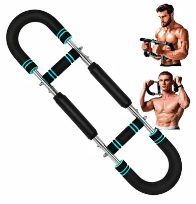 Produktbild von INF Multifunktionaler U-förmiger Armtrainer - Verstellbarer Federwiderstand für Unterarm- und Brustmuskeltraining Blau