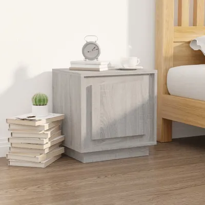 Produktbild von The Living Store Nachttisch Grau Sonoma 44x35x45 cm Holzwerkstoff