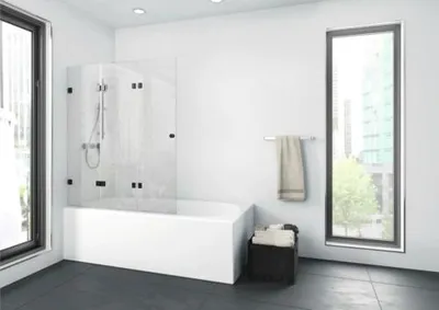 Obrázek produktu pro Vanová zástěna 3dílná Aurlane Black Soul 3 120x140 cm čiré sklo barva profilu černá BWF311