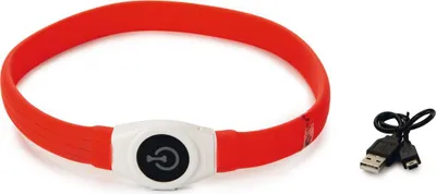 Produktbild von Beeztees Safety Gear Glowy - Hundehalsband - USB - Rot - 65x2,5 cm