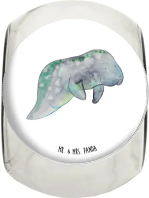 Produktbild von Mr. & Mrs. Panda Bonboniere Seekuh Chillen L 870ml - Weiß - Geschenk, schraubglas, Teedose, Kaffeedose, Zucker, Essen, Vorratsdose, Meer, Süßigkeiten, Abnehmen, Seekühe