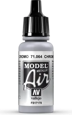 Produktbild von Vallejo Model Air Chrome, 17 ml, Silber, Matte, Flasche
