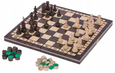 Produktbild von Square Schach Dame Holzspiel Set 2 in 1