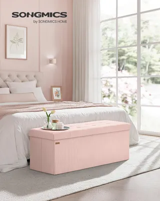 Obrázek produktu pro SONGMICS stolička s úložným prostorem, skládací lavice, podnožka 38 x 110 x 38 cm, lavice na spaní, úložný box, nosnost až 300 kg