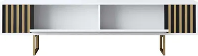 Produktbild von Skye Decor, Gold Line - White, Gold, TV-Ständer, Weiß, 100 % MELAMINBESCHICHTETE SPANPLATTEN, 180 x 48 x 30 cm