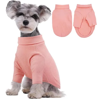 Produktbild von Pullover-Anzug für Hunde, Strickkleidung, warm, Rollkragen, Winter, Pink, S