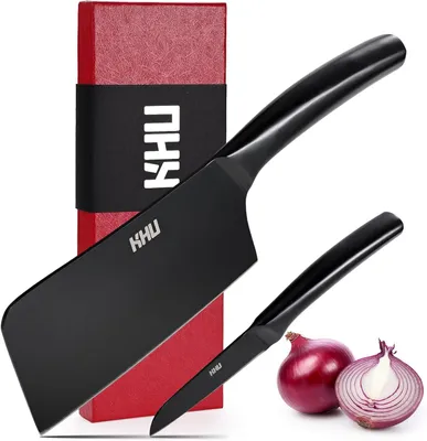 Produktbild von Küchenmesser Set, 2-teilig, Chefmesser 16,5 cm & Fleischmesser, ergonomischer Griff, Edelstahl, für die Küche