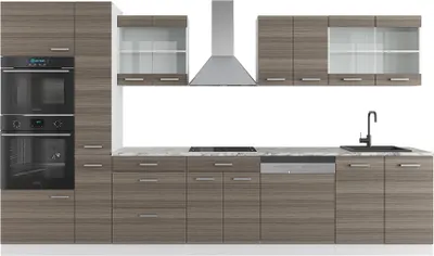 Obrázek produktu pro Kuchyňský kout Vicco R-Line Vzácná šedá/bílá 350 cm s vysokou skříní, bez pracovní desky, Model 37651