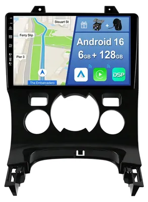 Obrázok produktu pre Android 14, 2DIN autorádio pre modely 3008 a 5008 (ročníky 2009-2018) - 6 GB + 128 GB, vstavaná funkcia CarPlay/Android Auto, 9-palcový displej