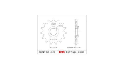 Image de Pignon d'entraînement RK "4063" 520, acier 14 dents