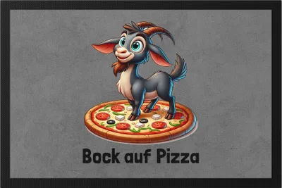 Produktbild von Bock Auf Pizza Fußmatte Ziegenliebhaber Pizzaliebhaber Lustige Sprüche Humor Geschenk