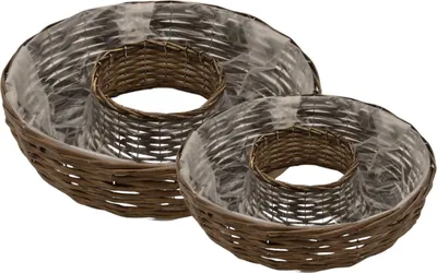 Produktbild von Pflanzringe zum Bepflanzen 2er-Set Weidenkranz Pflanzkorb Blumentopf Gartendeko
