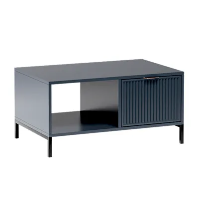 Produktbild von AX LIVING Blaues Couchtisch mit Ablage Berlinette 6 Rillen dunkelblau