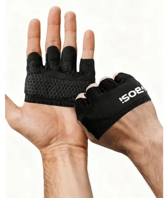 Immagine prodotto di Guanti da fitness, guanti da allenamento, da donna e da uomo, traspiranti, antiscivolo, per palestra, sport, crossfit, bodybuilding, allenamento della forza, colore nero, taglia L