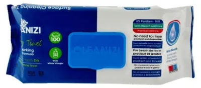 Produktbild von Cleanizi Reinigungstücher 100er Großpackung extra dick mit Bleichmittel | 3 Stück