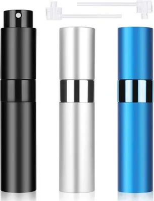 Produktbild von Famanu Parfumzerstäuber Set 3 Stück, 10 ml nachfüllbare Reisezerstäuber, tragbare Mini Parfumflasche für Reisen und Urlaub