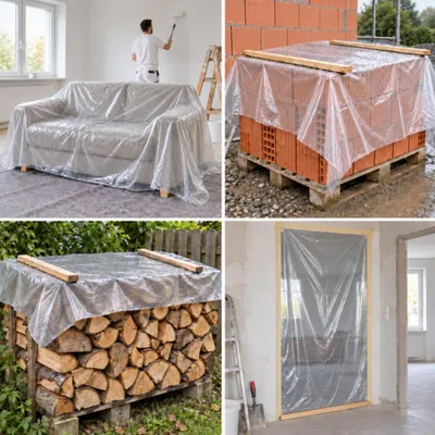 Produktbild von 200m² Baufolie TYP 200 transluzent transparent Estrichfolie Abdeckfolie Bauplane