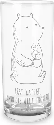 Produktbild von Mr. & Mrs. Panda Cocktailglas Bär Kaffee 400 ml - Transparent - Geschenk, Glas, Tumbler, Teddy, Guten Morgen, Glasbecher, Bären, Coffee, Saftglas, Longdrinkglas