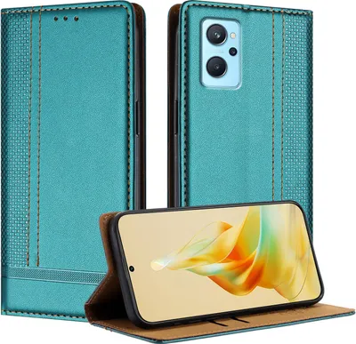 Produktbild von Handyhülle für Realme 9i Leder Flip Klappbare Schutzhülle mit Standfunktion Grün