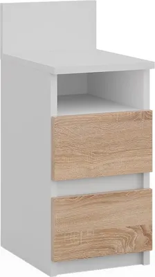 Immagine prodotto di Comodino Vicco Monty Bianco/Sonoma 25 x 59.1 cm con 2 cassetti, Model 53173