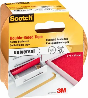 Zdjęcie produktu dla Scotch 7100174004 Scotch universal doppelseitiges Klebeband 50,0 mm x 7,0 m, 1 Rolle