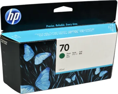 Produktbild von HP 70 Grün Druckerpatrone, 130 ml, HP Designjet Fotodrucker der Serien Z2100, Z3100 und Z3200, Thermal Inkjet, Business, Singapur, 40 mm, 202 mm