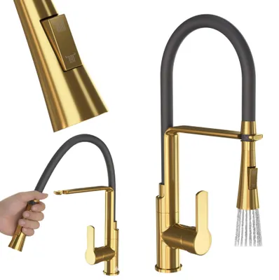 Produktbild von Granitan | Küchenarmatur Vegas - Gold - 43 cm - Flexibler Auslauf - Ausziehbar