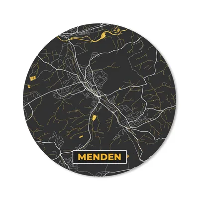 Produktbild von MuchoWow® Mauspad Mousepad Stadtplan - Karte - Menden - Gold - Deutschland - Karte 50x50 cm - Mousepads - Maus Mat - Pad - Mausunterlage - Vinyl