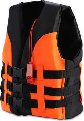 Produktbild von Schwimmweste zum Schwimmen, Bootfahren, Treibhilfe-Jacke mit Pfeife, Orange, für Kinder von 2–4 Jahren