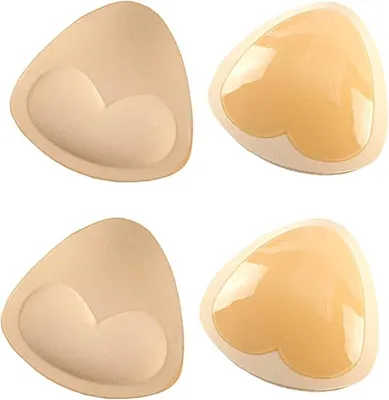 Produktbild von 2 Paar BH-Einlagen Damen Push-up Pads Beige Schaumstoff BH-Pads Wiederverwendbar Leicht Waschbar BH-Einsätze für BHs, Bikinis und Badebekleidung