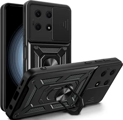 Produktbild von Outdoor Panzer Hülle Honor X8A Handyhülle mit Slide Kameraschutz Ringhalter Schwarz