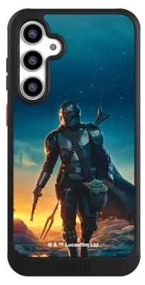 Produktbild von NIVOCASE Hülle für Samsung Galaxy S23 FE Handyhülle NIVOcore Case Schwarz Sonnenuntergang Star Wars The Mandalorian
