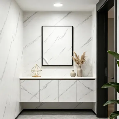 Zdjęcie produktu dla Folia samoprzylepna PVC, 500 x 61 cm, imitacja białego marmuru, do renowacji mebli i kuchni