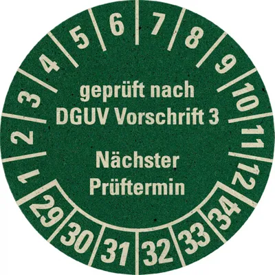 Produktbild von Dreifke® Prüfplakette  DGUV Vorschrift 3 Nächster Prüftermin, 29-34, g...