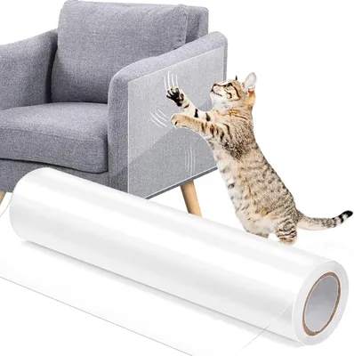 Produktbild von Kratzfolie Katzen Selbstklebend, Katzen Kratzschutz Sofa Transparent, Kratzschutz Wand, Kratzschutzfolie, Couch Katze, AntiKratz Tape für Möbel Couch Sofa Wand Tür Schutz
