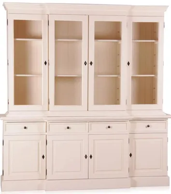 Image de Casa Padrino Shabby Chic style campagnard Armoire buffet 6 portes style antique blanc avec 4 tiroirs - Armoire salle à manger