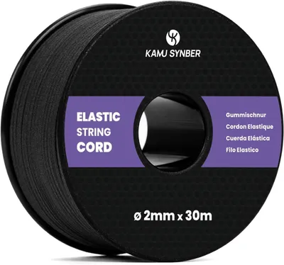 Produktbild von Elastische Kordel 1 mm x 30 m, schwarz, Elasthan, für Schmuck